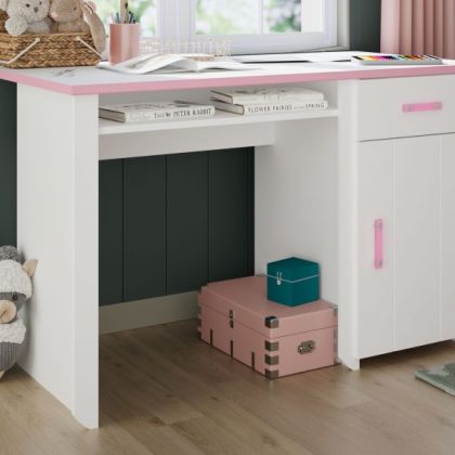 Kinderbureau Robinson Wit/Roze