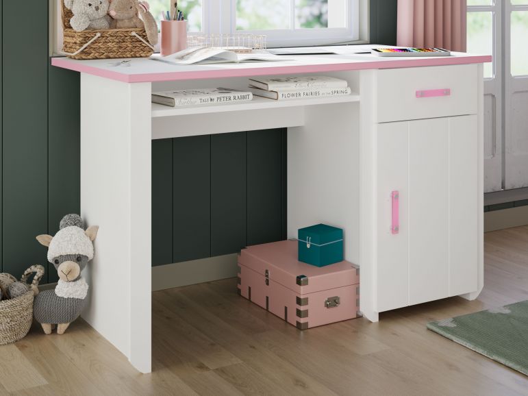 Kinderbureau Robinson Wit/Roze