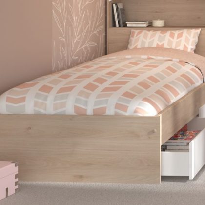 Eenpersoonsbed Shelaso 90x190cm Jackson Eik met lades