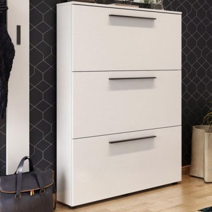 Schoenenkast UTANA 3 Deuren 100 cm Wit