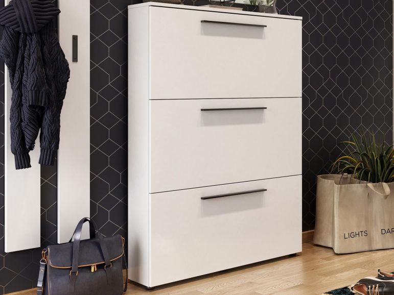 Schoenenkast UTANA 3 Deuren 100 cm Wit