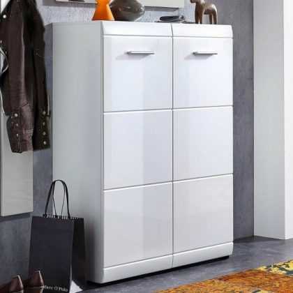 Schoenenmeubel PITTA 2 Deuren Hoogglans Wit