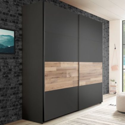 Kledingkast Medor 215cm Graniet/Santana Eik