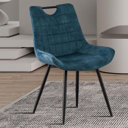 Eetkamerstoel Ninno Fluweel Blauw