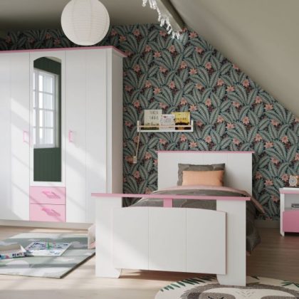 Complete Kinderkamer Robinson 90x200cm Wit/Roze