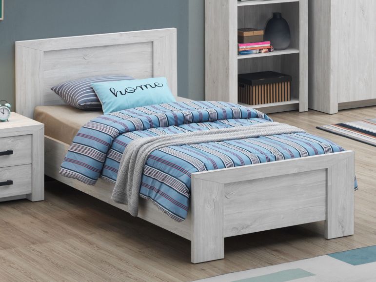 Kinderbed Elvitalic 90x200cm Gebleekte Eik