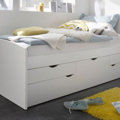 Kinderbed Tessa 90x200cm met lades Wit