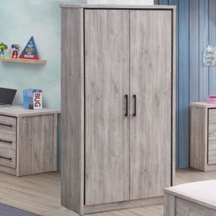 Kinderkast Elza 2 deuren Grijze Eik