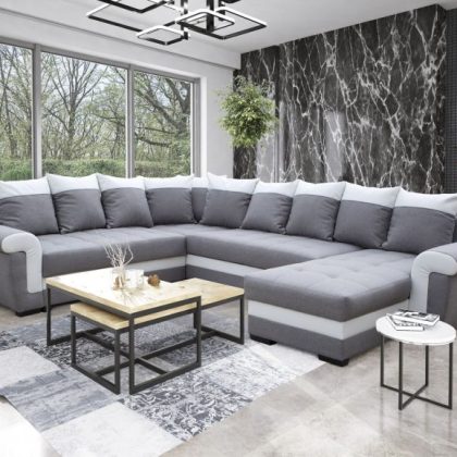 Converteerbare Panoramische Hoekslaapbank YANKEE Grijs/Wit