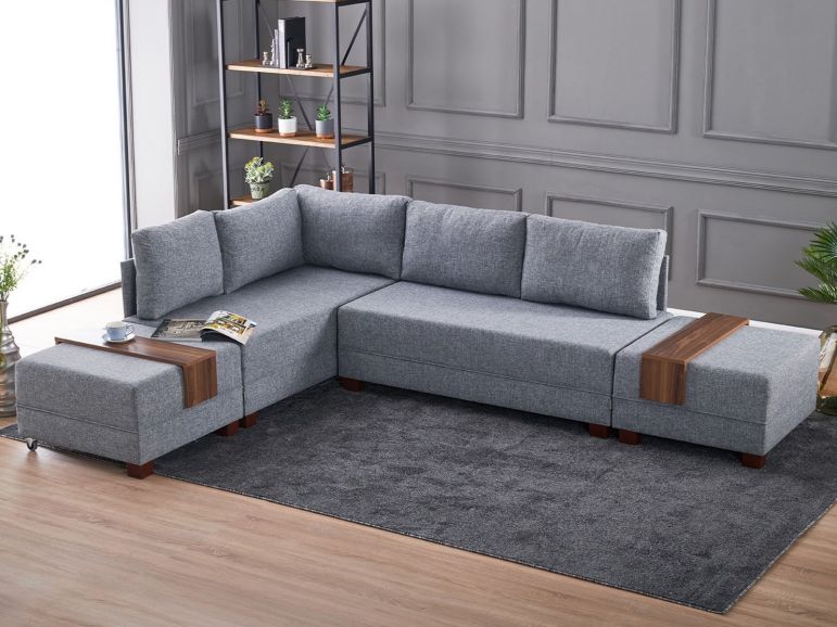 Converteerbare Hoekzetel FLIPPER met Longchair Links Grijs - Afbeelding 2