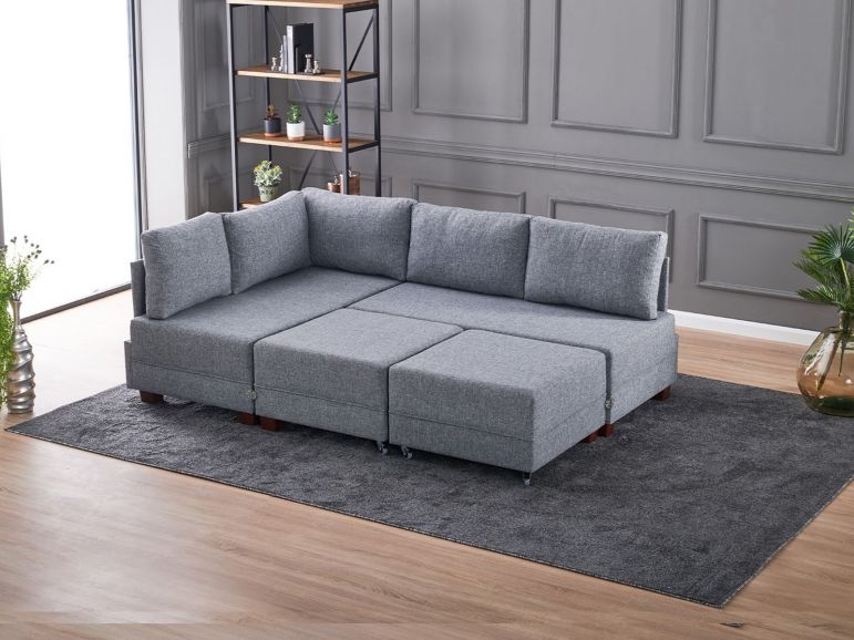 Converteerbare Hoekzetel FLIPPER met Longchair Links Grijs - Afbeelding 3