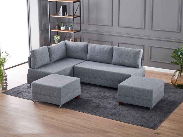 Converteerbare Hoekzetel FLIPPER met Longchair Links Grijs - Afbeelding 4