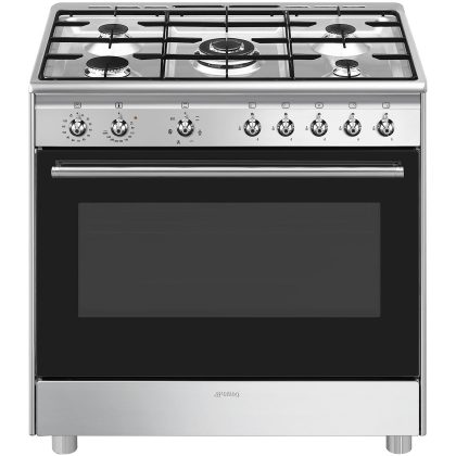 Smeg CX91GMXNLK Gasfornuis 90cm - RVS