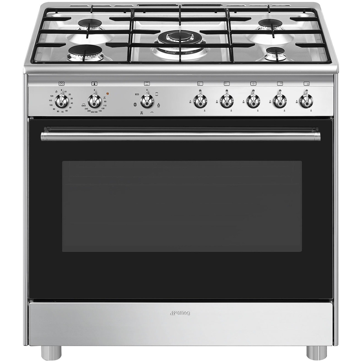 Smeg CX91GMXNLK Gasfornuis 90cm - RVS