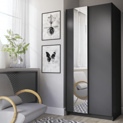 Kledingkast Safiat 80cm Zwart