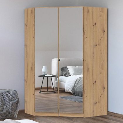 Hoekkast Constantinos 2 deuren Artisan Eik met spiegels