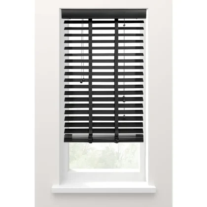 Fenstr Houten Jaloezie 50mm Zwart