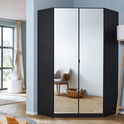 Hoekkast Otamendi 2 deuren met spiegel Metaalgrijs