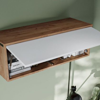 Kast Bario 1 klapdeur Gouden Eik/Mat Wit