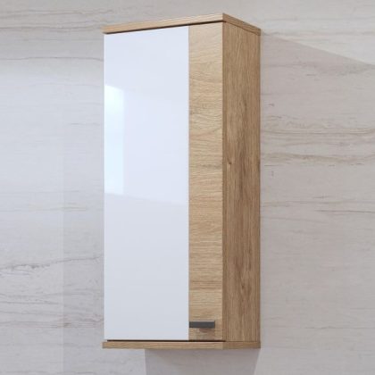 Wandkast Fagochia 1 deur Wit/Gouden Eik