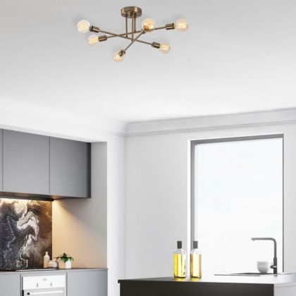 Plafondlamp Florus 6 lampen Vintage